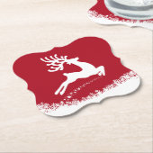 Jumping Rendier papier onderzetters (Gekanteld)