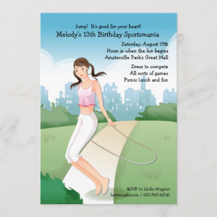 Jumping Rope-uitnodiging Kaart