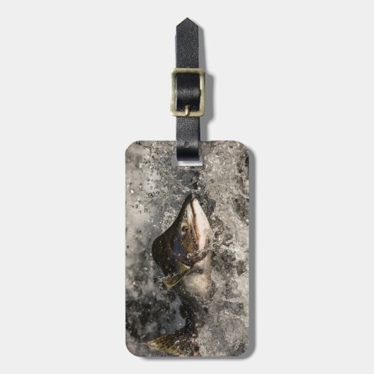 Jumping Salmon Bagagelabel (Voorkant verticaal)