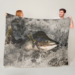 Jumping Salmon Fleece Deken