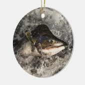 Jumping Salmon Keramisch Ornament (Links)