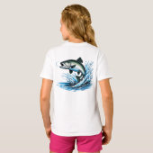 Jumping Salmon Splash Gift for Fisherman Art T-shirt (Achterkant volledig)