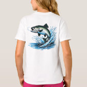 Jumping Salmon Splash Gift for Fisherman Art T-shirt (Achterkant)