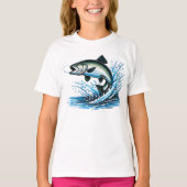 Jumping Salmon Splash Gift for Fisherman Art T-shirt (Voorkant)