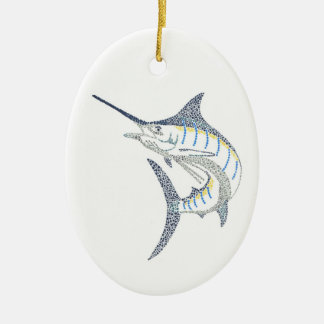 Jumping Saltwater Marlin Mosaic Keramisch Ornament