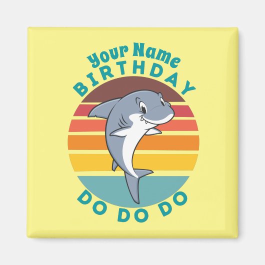 Jumping Shark Birthday Magneet (Voorkant)