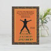 Jumping Silhouette Invitation Kaart (Staand voorkant)