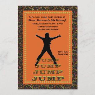 Jumping Silhouette Invitation Kaart
