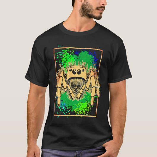 Jumping Spider Animal Colorful T-shirt (Voorkant)