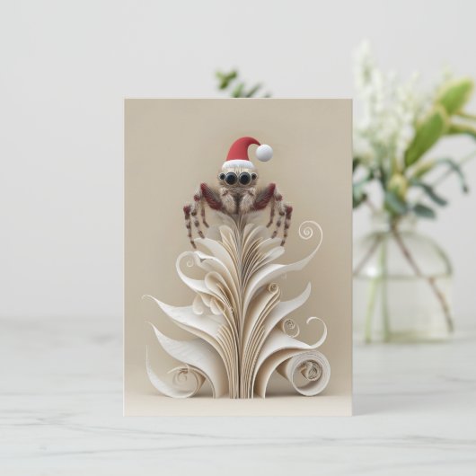 Jumping Spider Christmas Cards Feestdagenkaart (Staand voorkant)