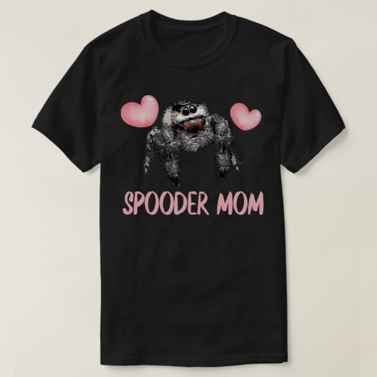 Jumping Spider Pink Spooder Mam Moederdag Cute P T-shirt (Design voorkant)