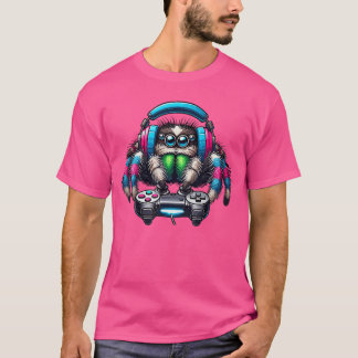 Jumping Spider Video Games Lover Gamer Gaming boy T-shirt