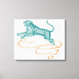 Jumping Tiger Canvas Afdruk