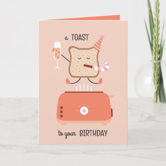 Jumping toast bestie funny birthday card kaart (Voorkant)