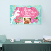 Jumping Unicorn Bright Girls Birthday Spandoek (Beurs)