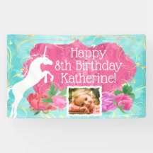 Jumping Unicorn Bright Girls Birthday