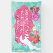 Jumping Unicorn Bright Girls Birthday Spandoek (Verticaal)