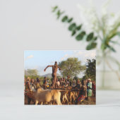 Jumping van de Bulls-ceremonie Briefkaart (Staand voorkant)