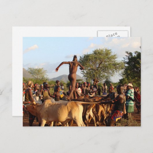 Jumping van de Bulls-ceremonie Briefkaart (Voorkant / Achterkant)