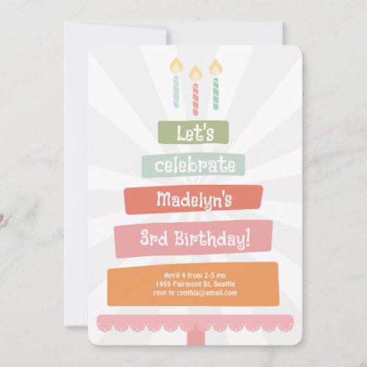 Jumping verjaardagstaart kaart (Voorkant)