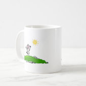 Jumping voor Joy Cow op Grass Koffiemok (Voorkant links)
