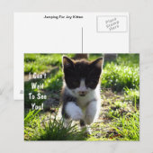 Jumping voor Joy Kitten Briefkaart *Customize* (Voorkant / Achterkant)