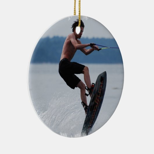 Jumping Wakeboarder Ornaments Keramisch Ornament (Rechts)