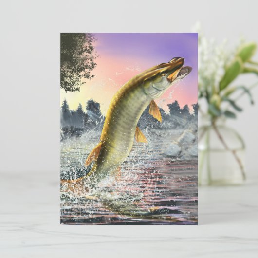 Jumping Walleye Kaart (Staand voorkant)