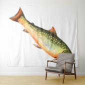 Jumping Wild Trout Tapestry Wandkleed (In Situ (horizontaal))