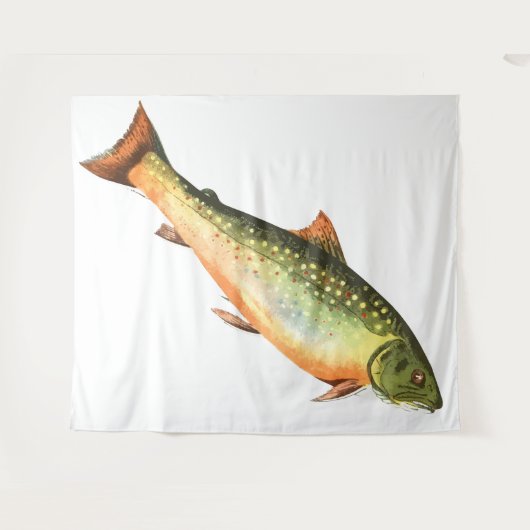 Jumping Wild Trout Tapestry Wandkleed (Voorkant (horizontaal))