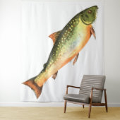 Jumping Wild Trout Tapestry Wandkleed (In situ)