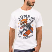 Jumps Skeleton Skateboard Streetwear Design T-shirt (Voorkant)