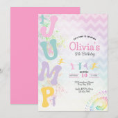 Jumps Trampoline Verjaardag uitnodiging (Voorkant / Achterkant)