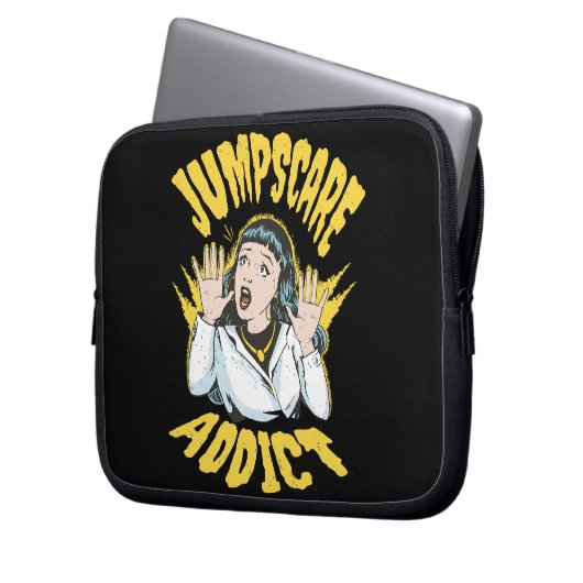  Jumpscare Addict  Laptop Sleeve (Voorkant Links)