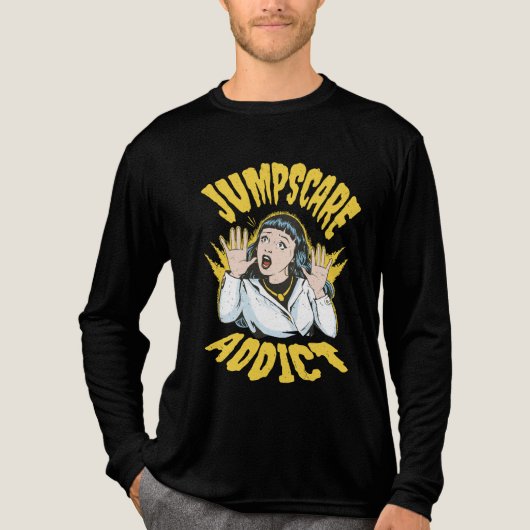  Jumpscare Addict  Tri-Blend Shirt (Voorkant volledig)