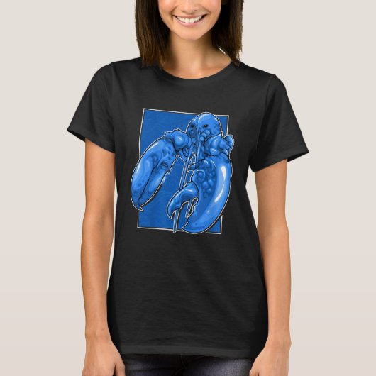 Jumpscare Lobster Meme Blue Crustacean T-shirt (Voorkant)