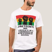 Jun110de Afrikaanse Amerikaanse trots: zwarte vrij T-shirt (Voorkant)