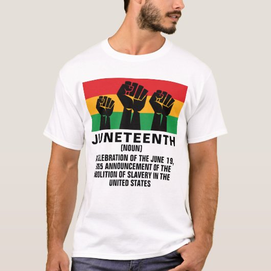 Jun110de Afrikaanse Amerikaanse trots: zwarte vrij T-shirt (Voorkant)