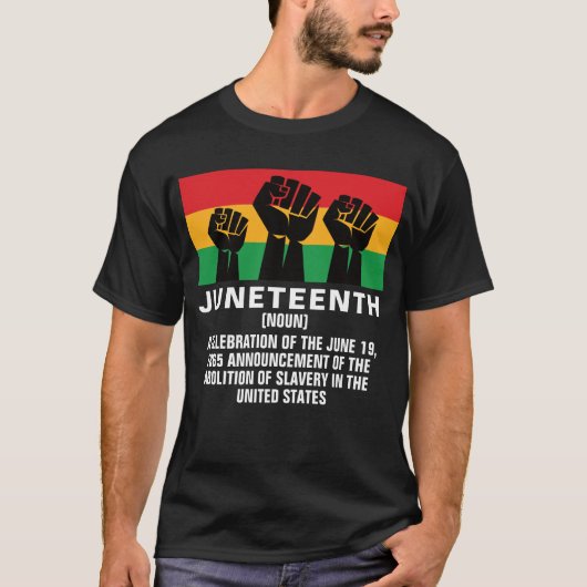 Jun110de Afrikaanse Amerikaanse trots: zwarte vrij T-shirt (Voorkant)