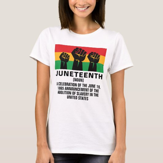 Jun110de Afrikaanse Amerikaanse trots: zwarte vrij T-shirt (Voorkant)