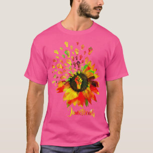 Jun110e Zonnebloem Eerste Zwarte Geschiedenis Afri T-shirt