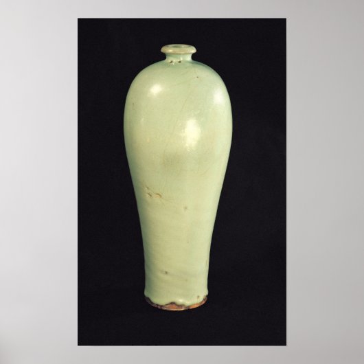 Jun 'Meiping' vaas met blauw-groen glazuur Poster (Voorkant)