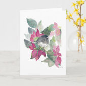 Junco Bird Flowers Card Kaart (Gele Bloem)