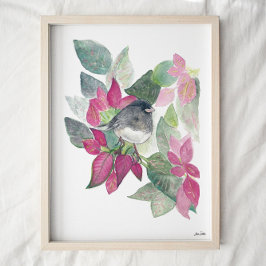 Junco Dark Eyed Bird Waterverf Art Print