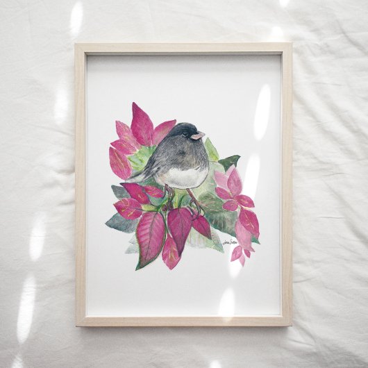 Junco Dark Eyed Bird Waterverf Art Print