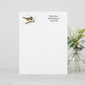 Junco in kleurenpotlood: Vogel: Briefpapier Briefhoofd Ontwerp (Staand voorkant)