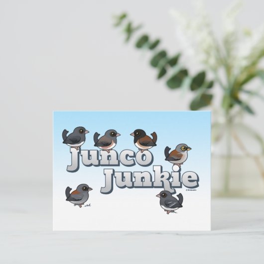 Junco Junkie Briefkaart (Staand voorkant)