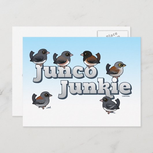 Junco Junkie Briefkaart (Voorkant / Achterkant)