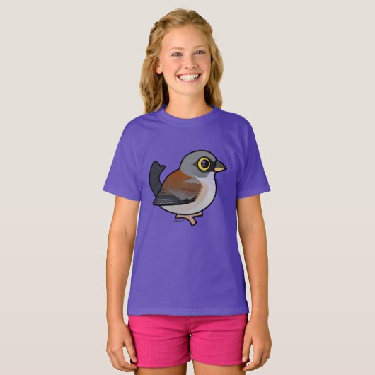 Junco met gele ogen t-shirt (Voorkant volledig)