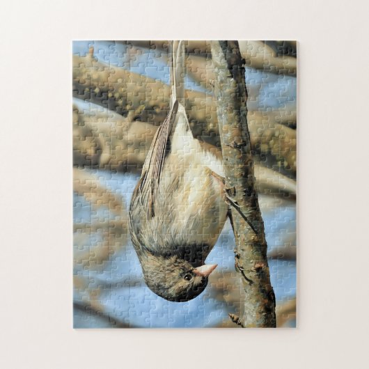 Junco Perched on Branch - Puzzle Legpuzzel (Verticaal)
